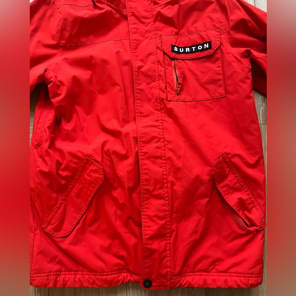 Burton Jacket Mens Small Red DRYRIDE Hooded Snowboard Ski Insulated Coat Winter - Picture 3 of 6